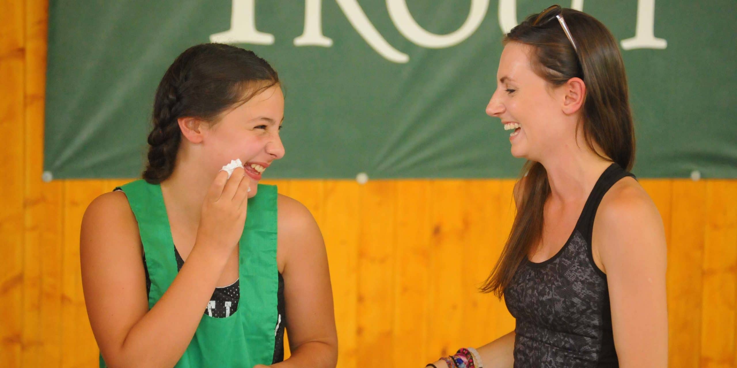 girls talking at sports summer camp