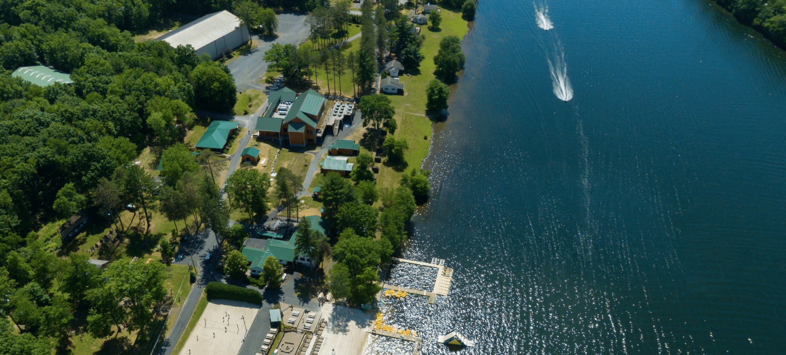 aerial shot of trout lake